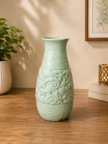 Ocean Breeze Ceramic Vase – Elegant Coastal Home Decor