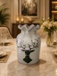 Majestic Deer Ceramic Flower Vase