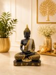 Elegant Black & Gold Buddha Statue