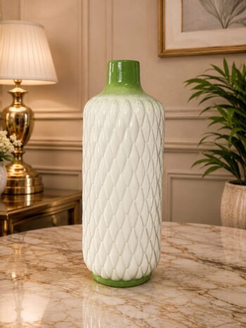 Elegant Diamond Texture Ceramic Vase