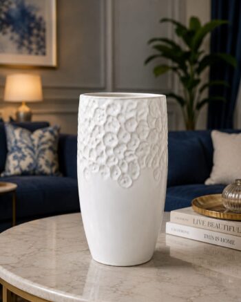 Elegant Embossed Ceramic Vase