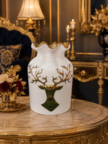 Royal Deer Ceramic Decorative Vase